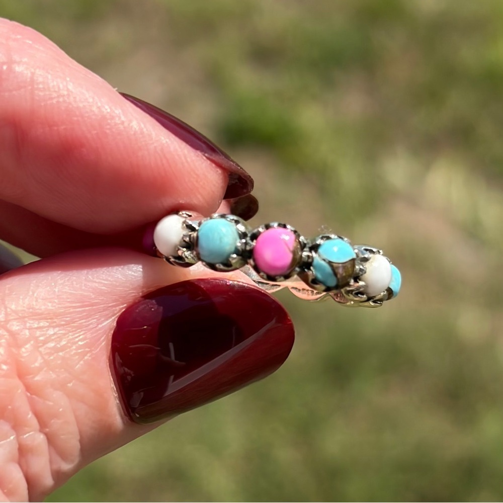 925 Sterling Silver Kingman Cotton Candy Eternity Ring